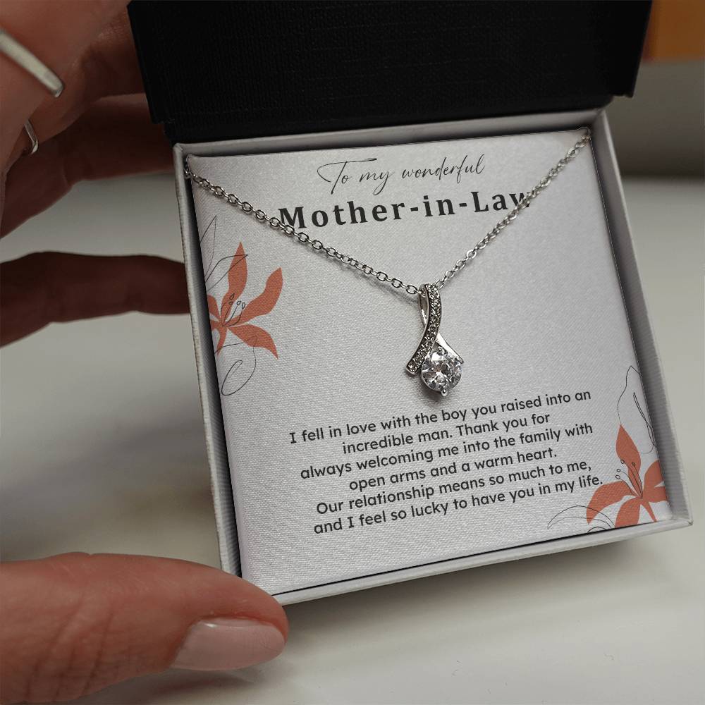 To My Wonderful Mother-in-law Necklace Mother-in-law Necklace Gift Thank You Gift For Mother-in-law Sentimental Mother-in-law Jewelry Jewelry For Mother-in-law Emotional Gift For Mother-in-law Meaningful Gift For Mother-in-law Mother Sentimental Jewelry