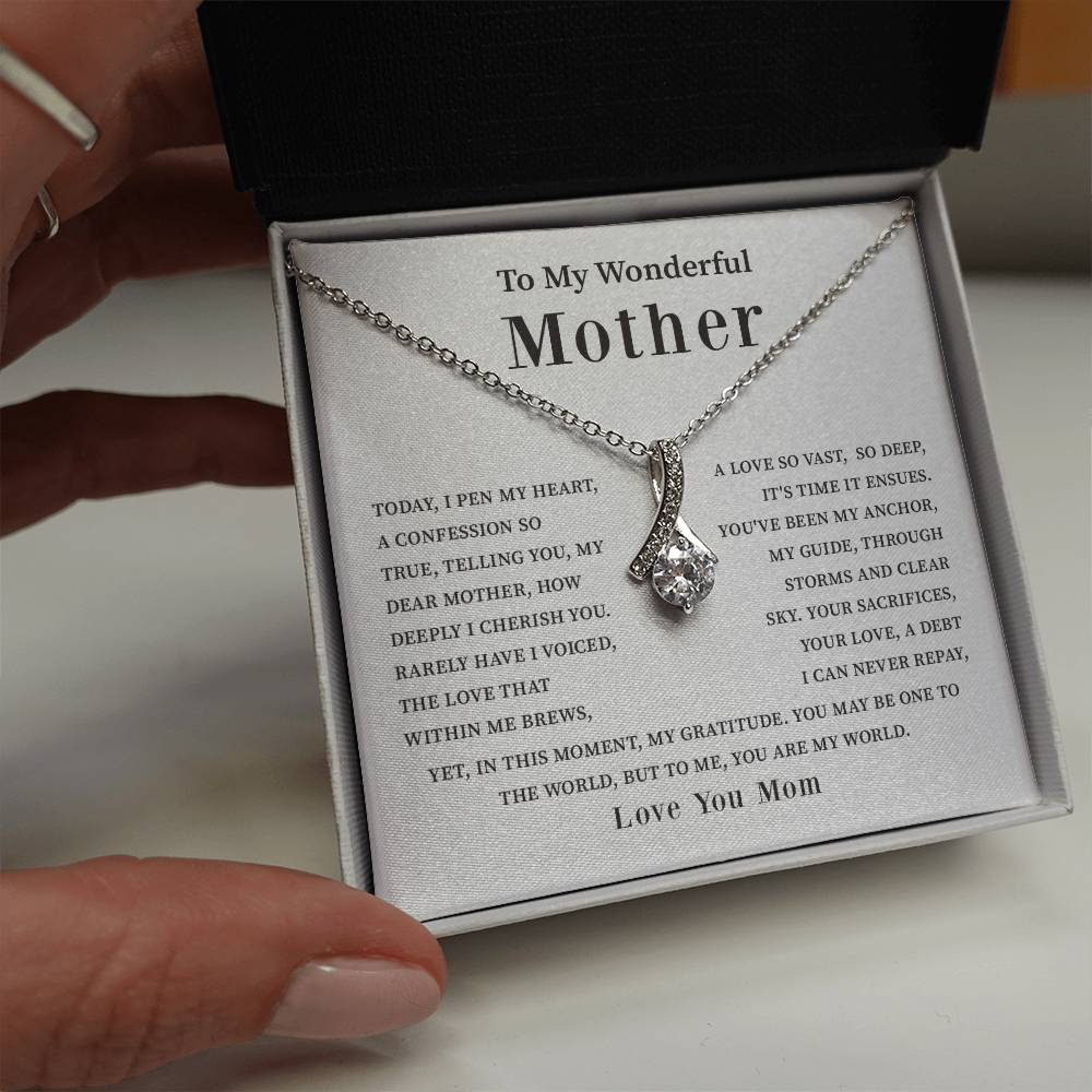 To My Wonderful Mother Love You Forever Mom Necklace Wonderful Mother Necklace Gift Unique Gift For Mother-child Bond Meaningful Gift For Mom Special Occasion Gift For Mom Unique Family Bond Necklace Spiritual Bond With Mom Necklace