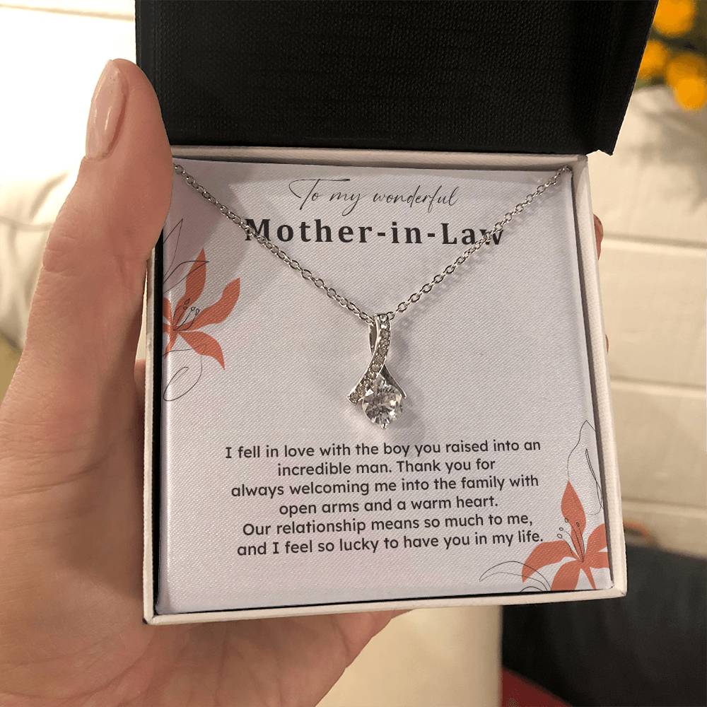 To My Wonderful Mother-in-law Necklace Mother-in-law Necklace Gift Thank You Gift For Mother-in-law Sentimental Mother-in-law Jewelry Jewelry For Mother-in-law Emotional Gift For Mother-in-law Meaningful Gift For Mother-in-law Mother Sentimental Jewelry