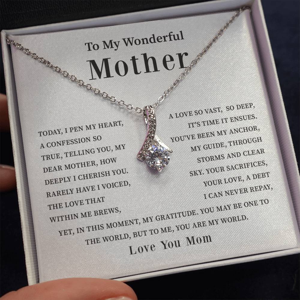 To My Wonderful Mother Love You Forever Mom Necklace Wonderful Mother Necklace Gift Unique Gift For Mother-child Bond Meaningful Gift For Mom Special Occasion Gift For Mom Unique Family Bond Necklace Spiritual Bond With Mom Necklace