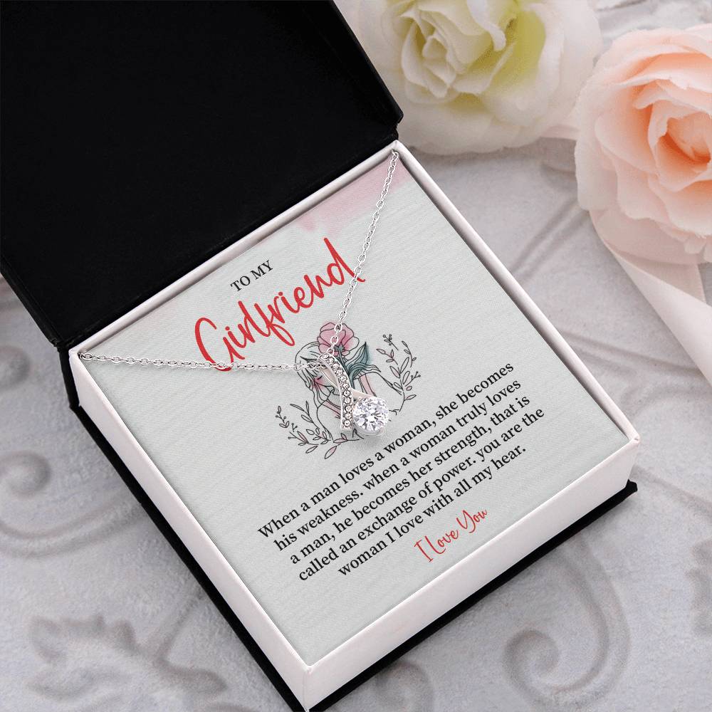 Romantic Necklace for Girlfriend – I Love You Message Card