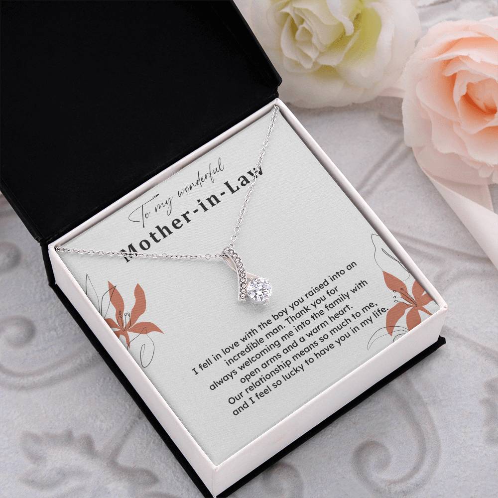 To My Wonderful Mother-in-law Necklace Mother-in-law Necklace Gift Thank You Gift For Mother-in-law Sentimental Mother-in-law Jewelry Jewelry For Mother-in-law Emotional Gift For Mother-in-law Meaningful Gift For Mother-in-law Mother Sentimental Jewelry