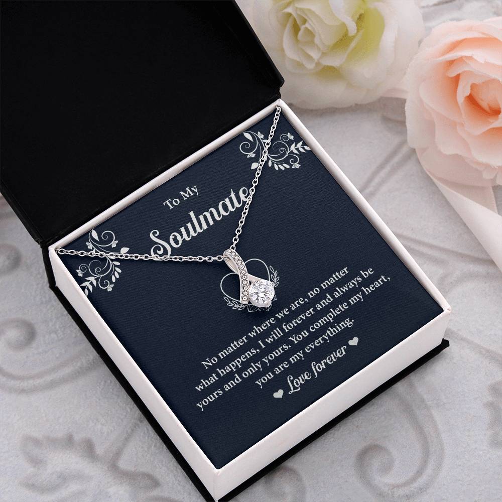 Soulmate Necklace Gift for Her with Message Card