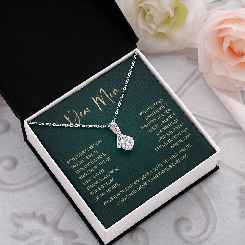 Dear Mom Mother’s Day Necklace From Daughter/son Special Birthday Jewelry For Mother Best Anniversary Necklace Gift Thoughtful Christmas Gift Just Because Necklace Gift Heart-shaped Jewelry Sentimental Necklace With Message Card