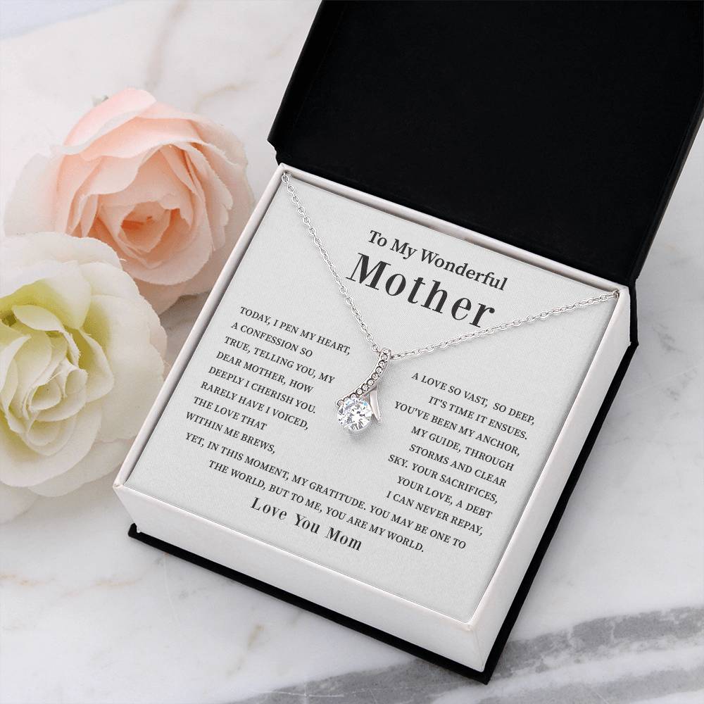 To My Wonderful Mother Love You Forever Mom Necklace Wonderful Mother Necklace Gift Unique Gift For Mother-child Bond Meaningful Gift For Mom Special Occasion Gift For Mom Unique Family Bond Necklace Spiritual Bond With Mom Necklace