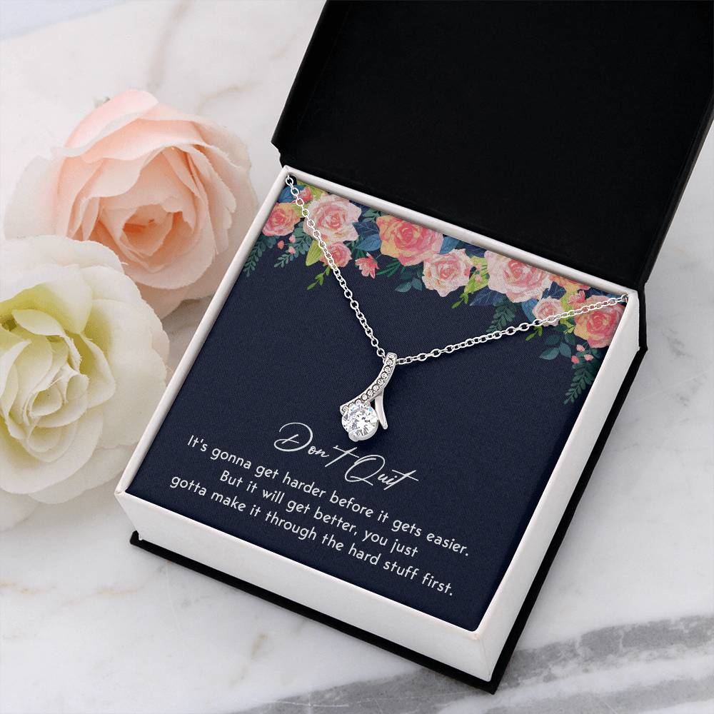 Don't Quit Meaningful Gift Don't Quit Necklace Supportive Gift You Are Strong Necklace Cancer Survivor Jewelry Stronger Necklace Braver Necklace Breast Cancer Necklace For Soulmate Motivational Jewelry Emotional Connection Necklace Never Give Up Necklace