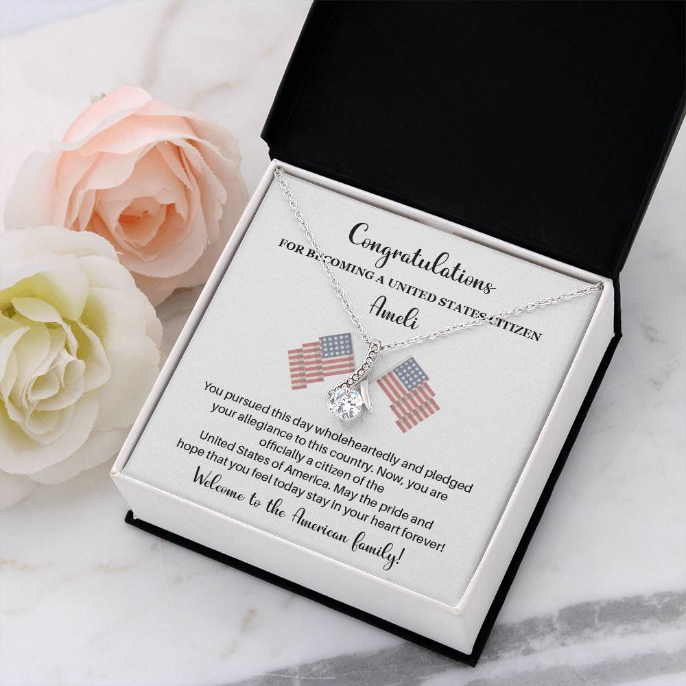 Congratulations Necklace For New U.s. Citizen Necklace For New U.s. Citizen Gift For New Citizen U.s. Citizenship Gift American Pride Necklace Gift For Newly Naturalized Citizen Welcome To America Gift Necklace For Becoming A U.s. Citizen