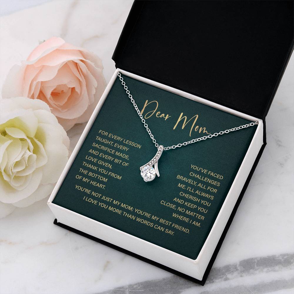 Dear Mom Mother’s Day Necklace From Daughter/son Special Birthday Jewelry For Mother Best Anniversary Necklace Gift Thoughtful Christmas Gift Just Because Necklace Gift Heart-shaped Jewelry Sentimental Necklace With Message Card