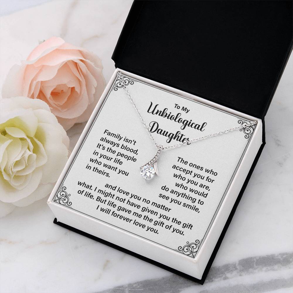 Unbiological Daughter Necklace with Gift Box