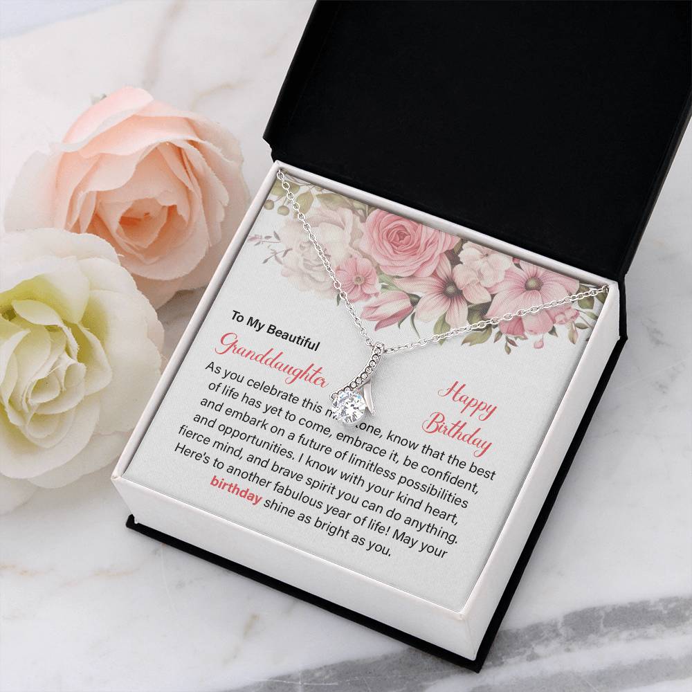 Granddaughter Birthday Necklace Gift – Message Card Box