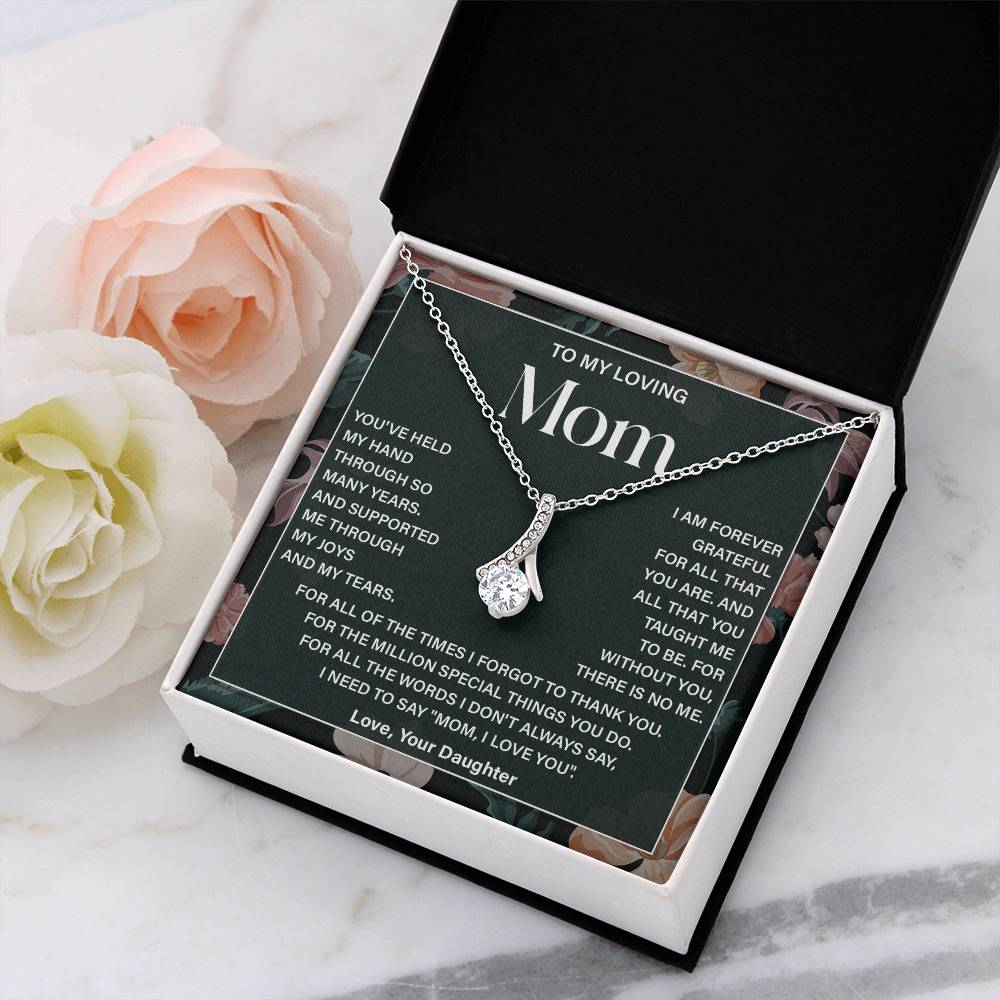 Daughter to Mom Necklace Gift with Message Card