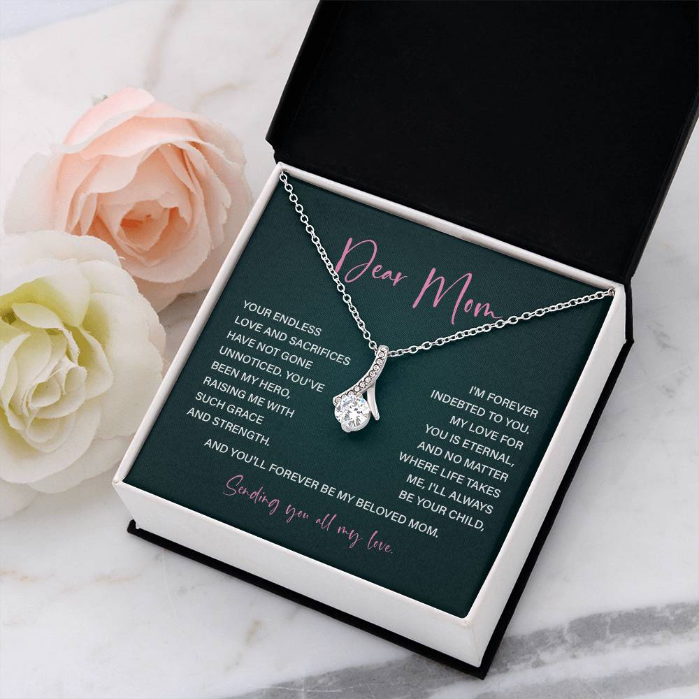 Dear Mom Mother’s Day Necklace For Mom Sentimental Birthday Gift Sentimental Anniversary Gift Christmas Jewelry Gift Best Thank You Gift  Special Necklace Jewelry Gift With Message Card