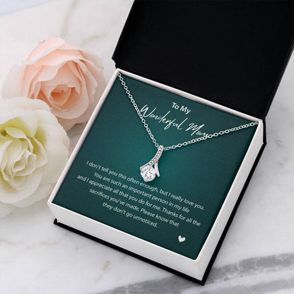 To My Wonderful Mom Wonderful Mom Necklace Gift Unique Gift For Mother-child Bond Unique Gift For Mother-child Bond Necklace For Family Bond Thoughtful Gift For Mother-child Bond Spiritual Bond With Mom Necklace Spiritual Bond With Mom Necklace