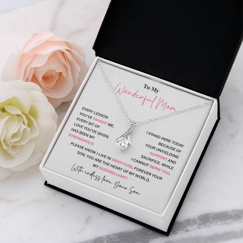 To My Wonderful Mom Thoughtful Birthday Necklace For Mom Best Mother’s Day Gift Christmas Necklace Heartfelt Anniversary Necklace Heartfelt Anniversary Necklace