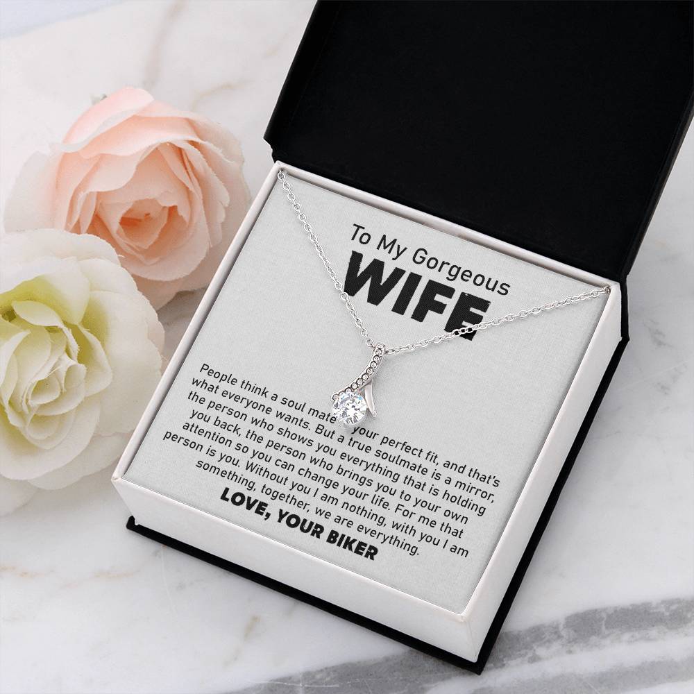 Wife Necklace Gift from Biker Husband With Love Card