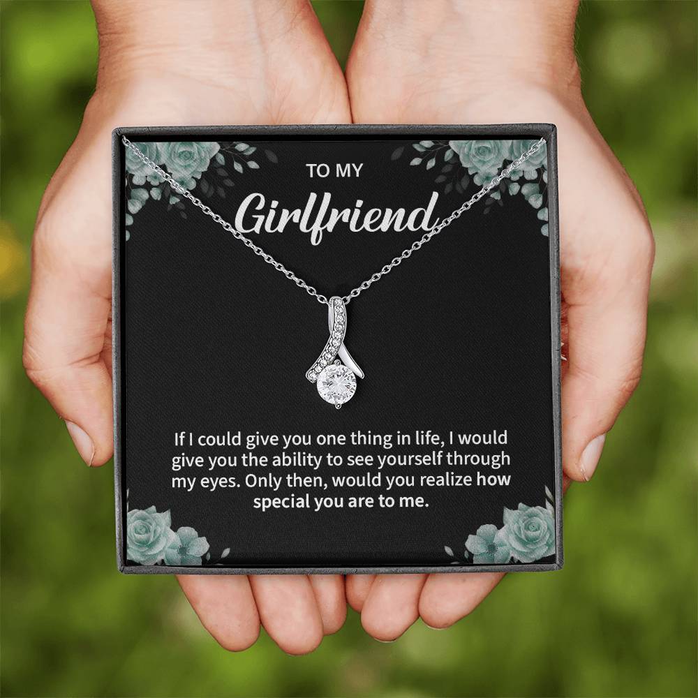 To My Girlfriend Necklace – Jewelry Gift with Message Card