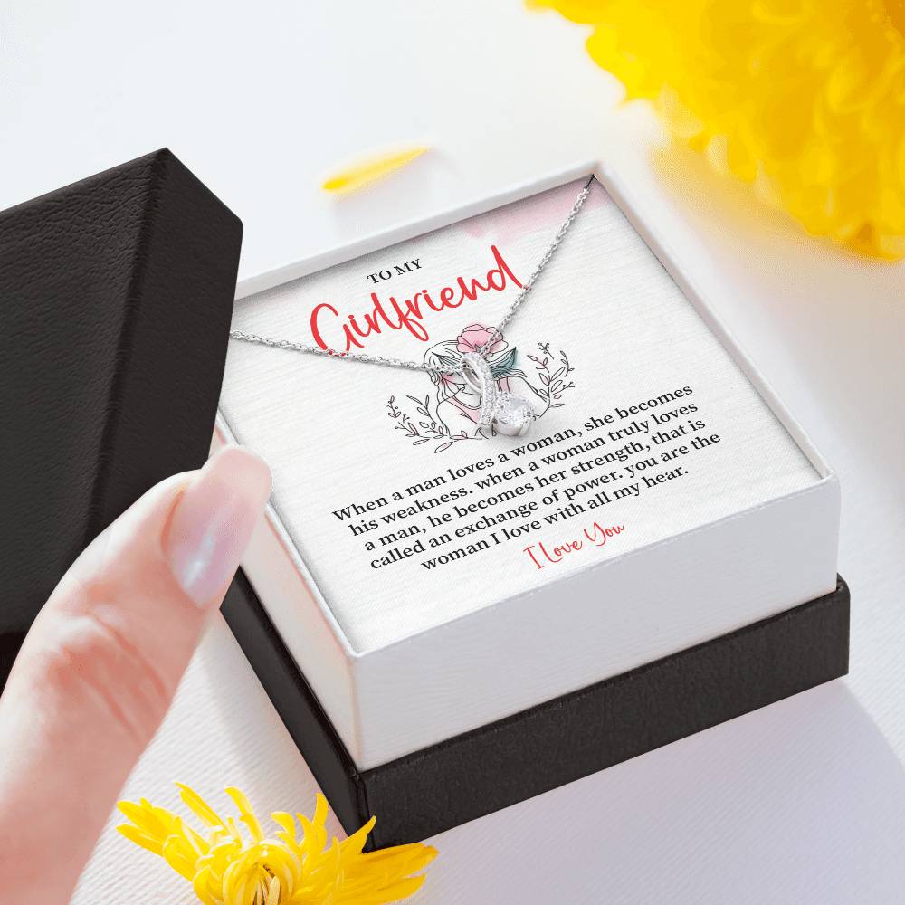 Romantic Necklace for Girlfriend – I Love You Message Card
