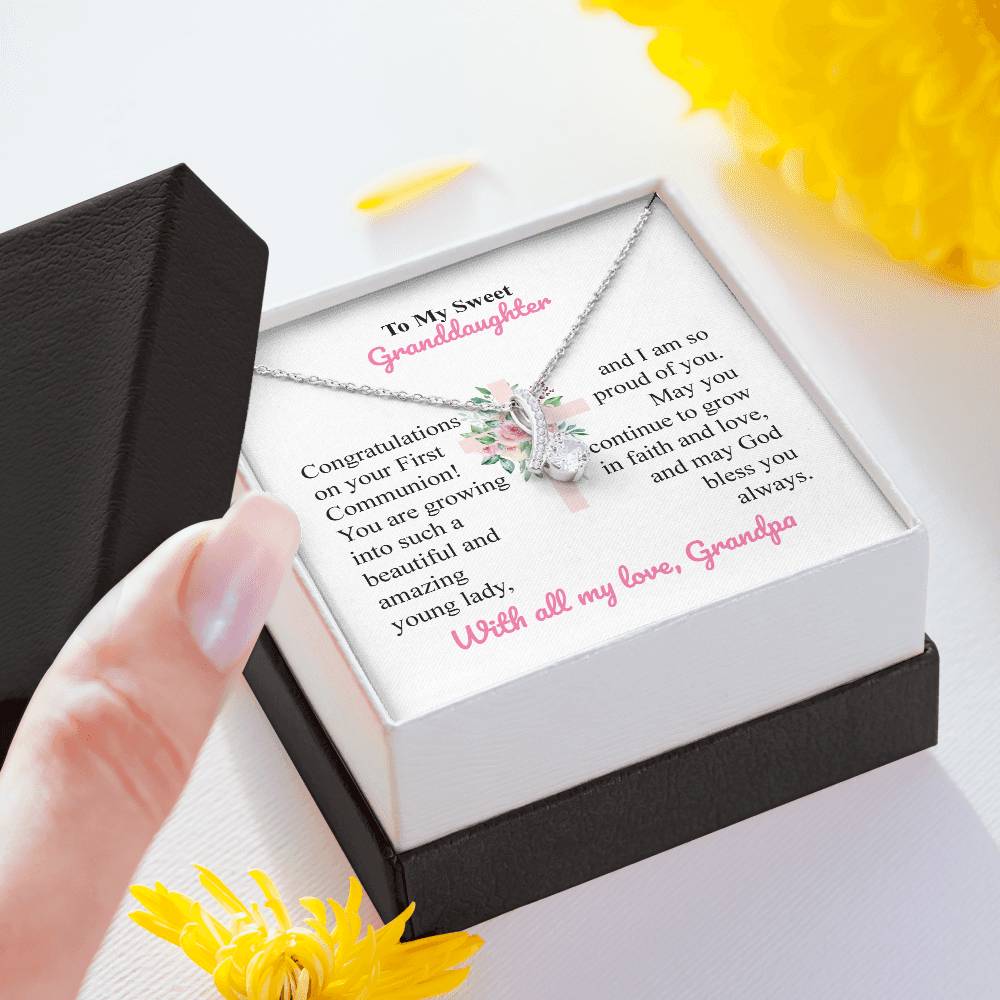 Granddaughter First Communion Gift from Grandpa – Cross Card