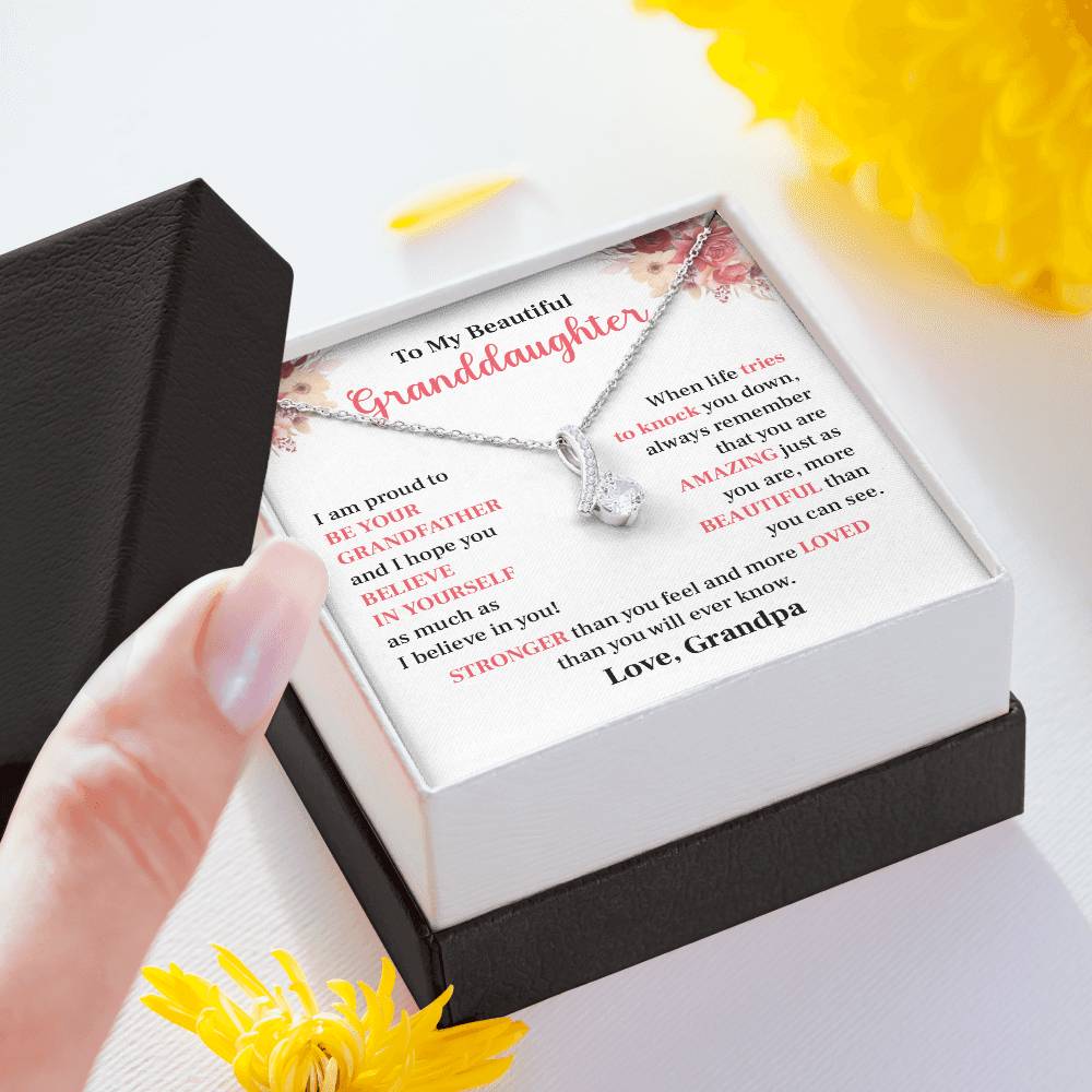 Grandpa to Granddaughter Necklace – You Are Loved & Strong