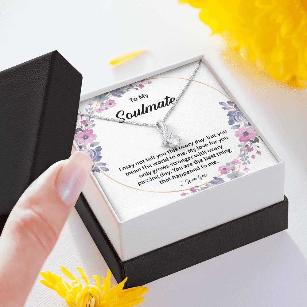 Soulmate Necklace Gift for Her – Love Message Card