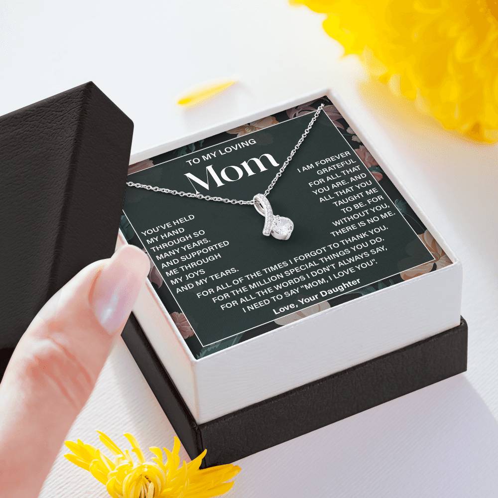 Daughter to Mom Necklace Gift with Message Card