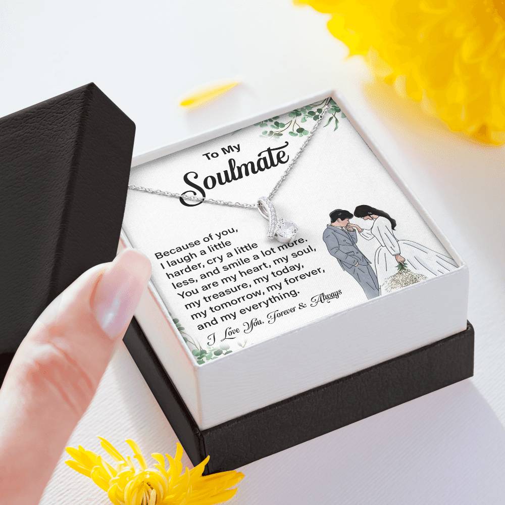 Soulmate Pendant Necklace Gift with Message Card
