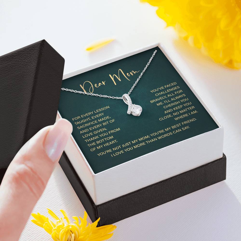 Dear Mom Mother’s Day Necklace From Daughter/son Special Birthday Jewelry For Mother Best Anniversary Necklace Gift Thoughtful Christmas Gift Just Because Necklace Gift Heart-shaped Jewelry Sentimental Necklace With Message Card