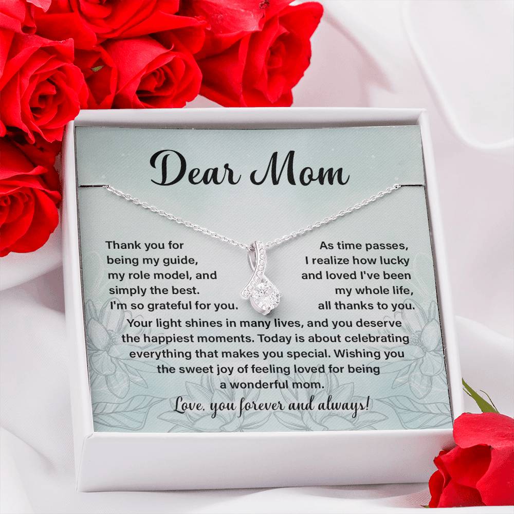 Dear Mom, Guide Pendant For Her Heartfelt Necklace For Love Role Model Jewelry For Mom Thank You Gift Sentimental Necklace Sweet Gift For A Special Woman Appreciation Necklace For Her Thoughtful Gift Sentimental Pendant