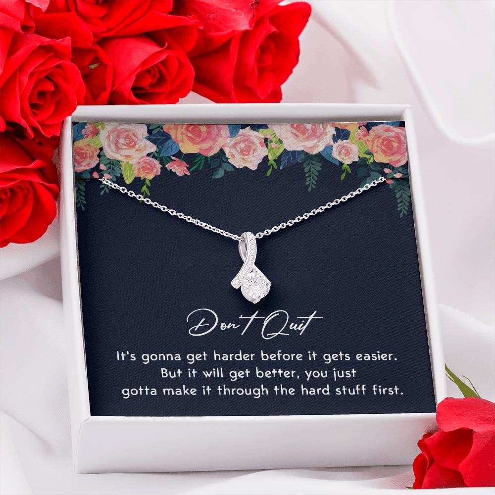 Don't Quit Meaningful Gift Don't Quit Necklace Supportive Gift You Are Strong Necklace Cancer Survivor Jewelry Stronger Necklace Braver Necklace Breast Cancer Necklace For Soulmate Motivational Jewelry Emotional Connection Necklace Never Give Up Necklace