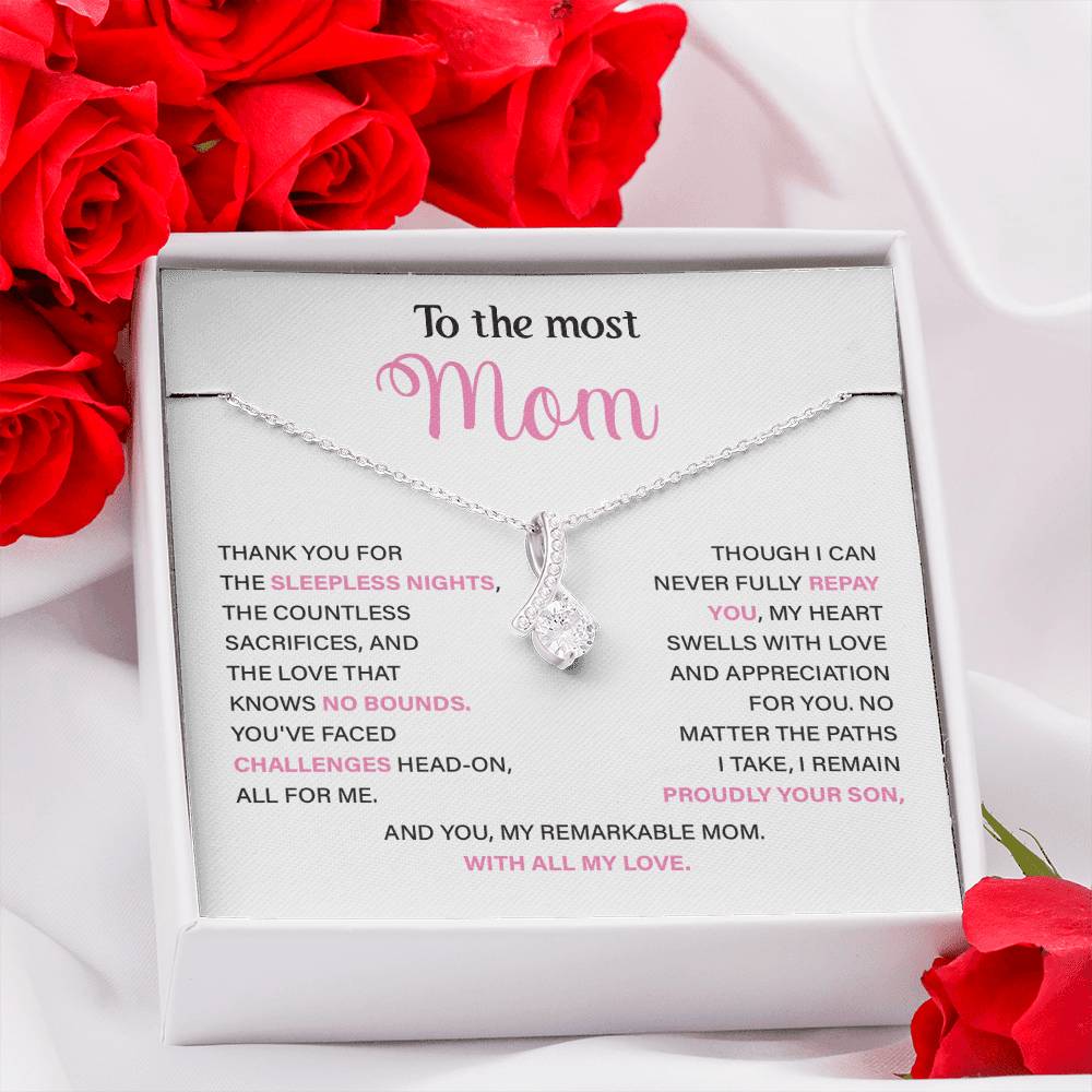 To The Most Mom Best Mother’s Day Jewelry Gift Birthday Necklace Gift Anniversary Necklace Gift Thoughtful Christmas Necklace Gift Appreciation Jewelry Gift Special Necklace Gift Special Pendant Necklace Gift Jewelry Gift With Message Card