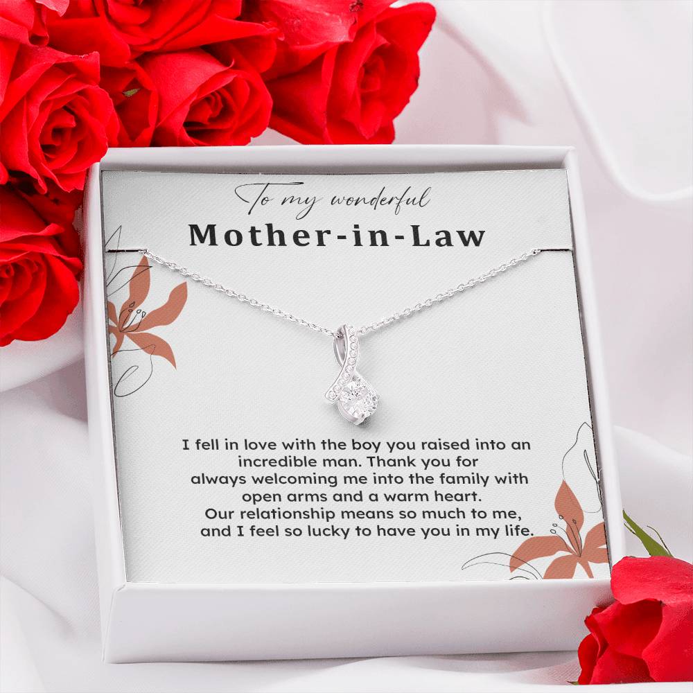 To My Wonderful Mother-in-law Necklace Mother-in-law Necklace Gift Thank You Gift For Mother-in-law Sentimental Mother-in-law Jewelry Jewelry For Mother-in-law Emotional Gift For Mother-in-law Meaningful Gift For Mother-in-law Mother Sentimental Jewelry