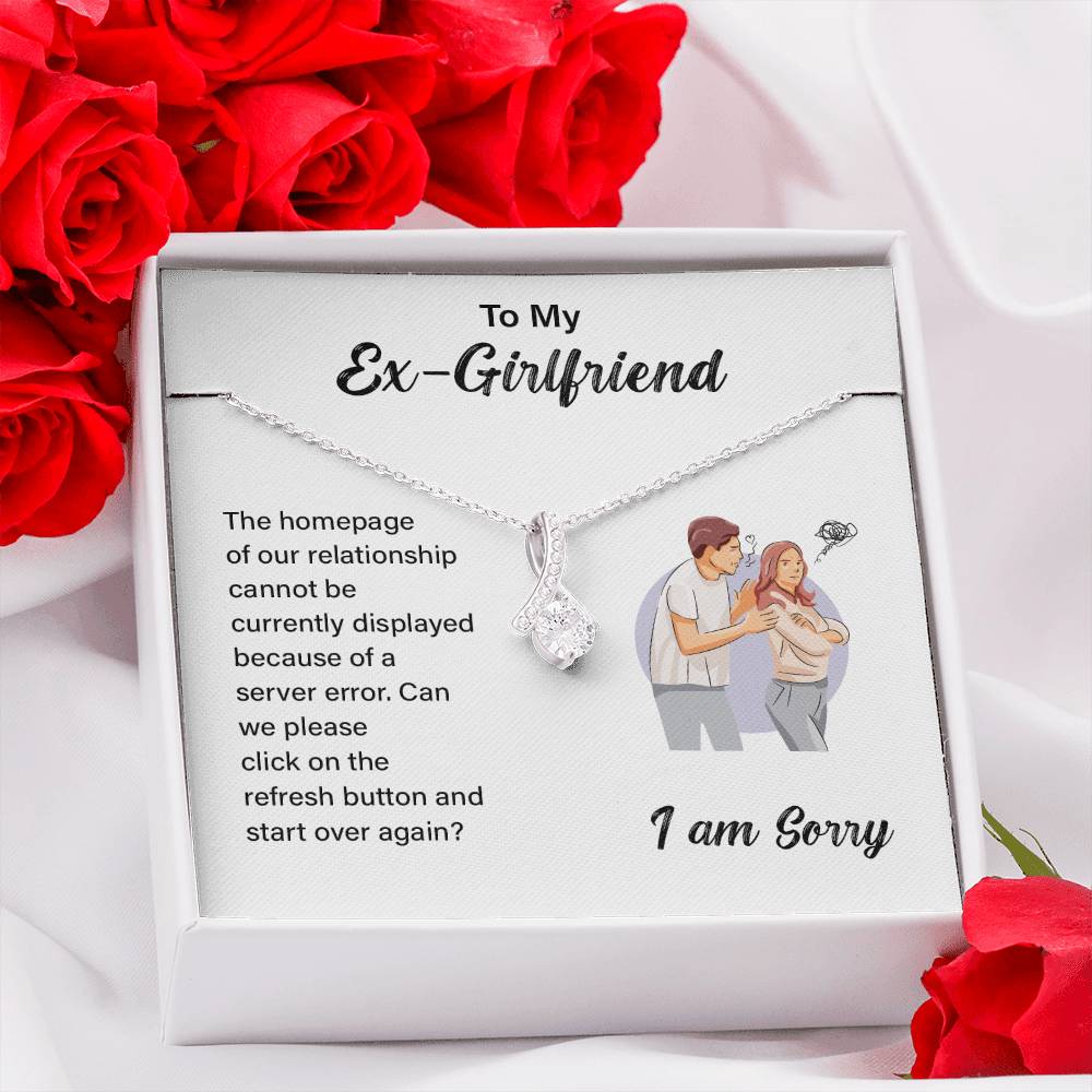 Funny Ex-Girlfriend Apology Necklace with Gift Card