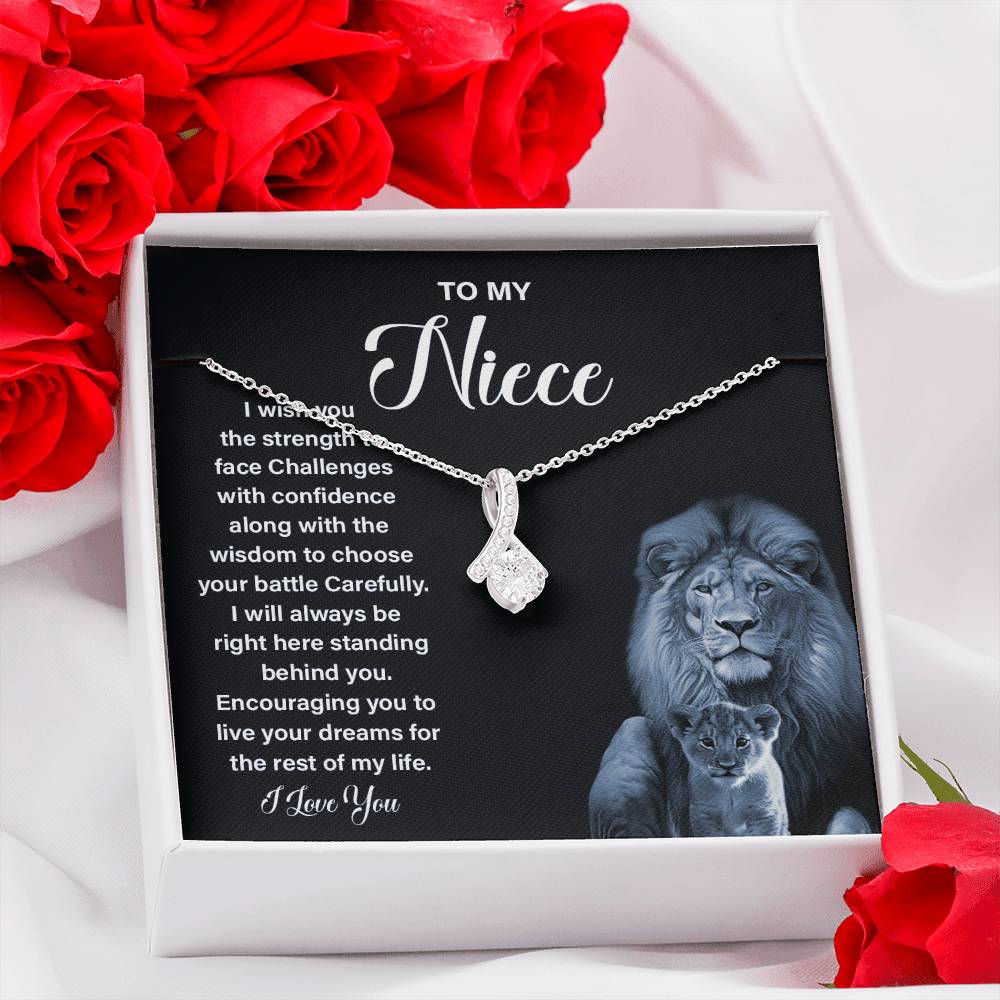 To My Niece Necklace Gift With Meaningful Message Card