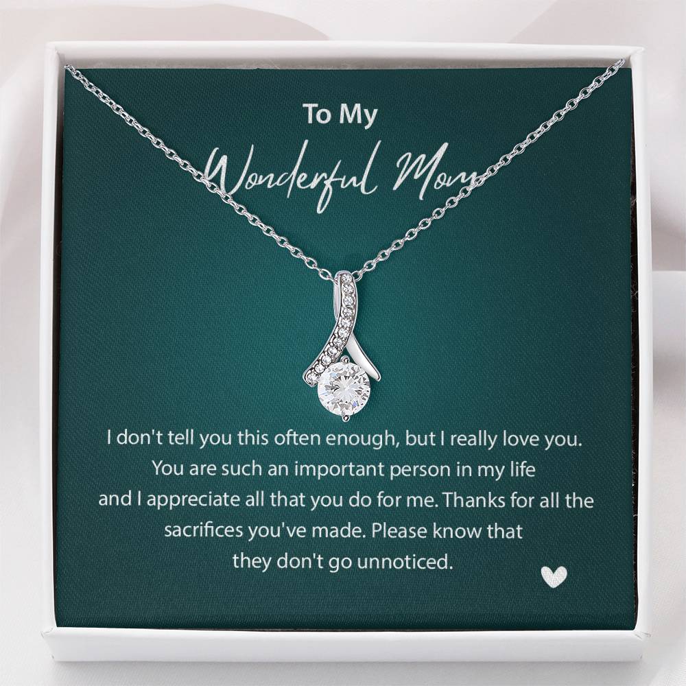 To My Wonderful Mom Wonderful Mom Necklace Gift Unique Gift For Mother-child Bond Unique Gift For Mother-child Bond Necklace For Family Bond Thoughtful Gift For Mother-child Bond Spiritual Bond With Mom Necklace Spiritual Bond With Mom Necklace