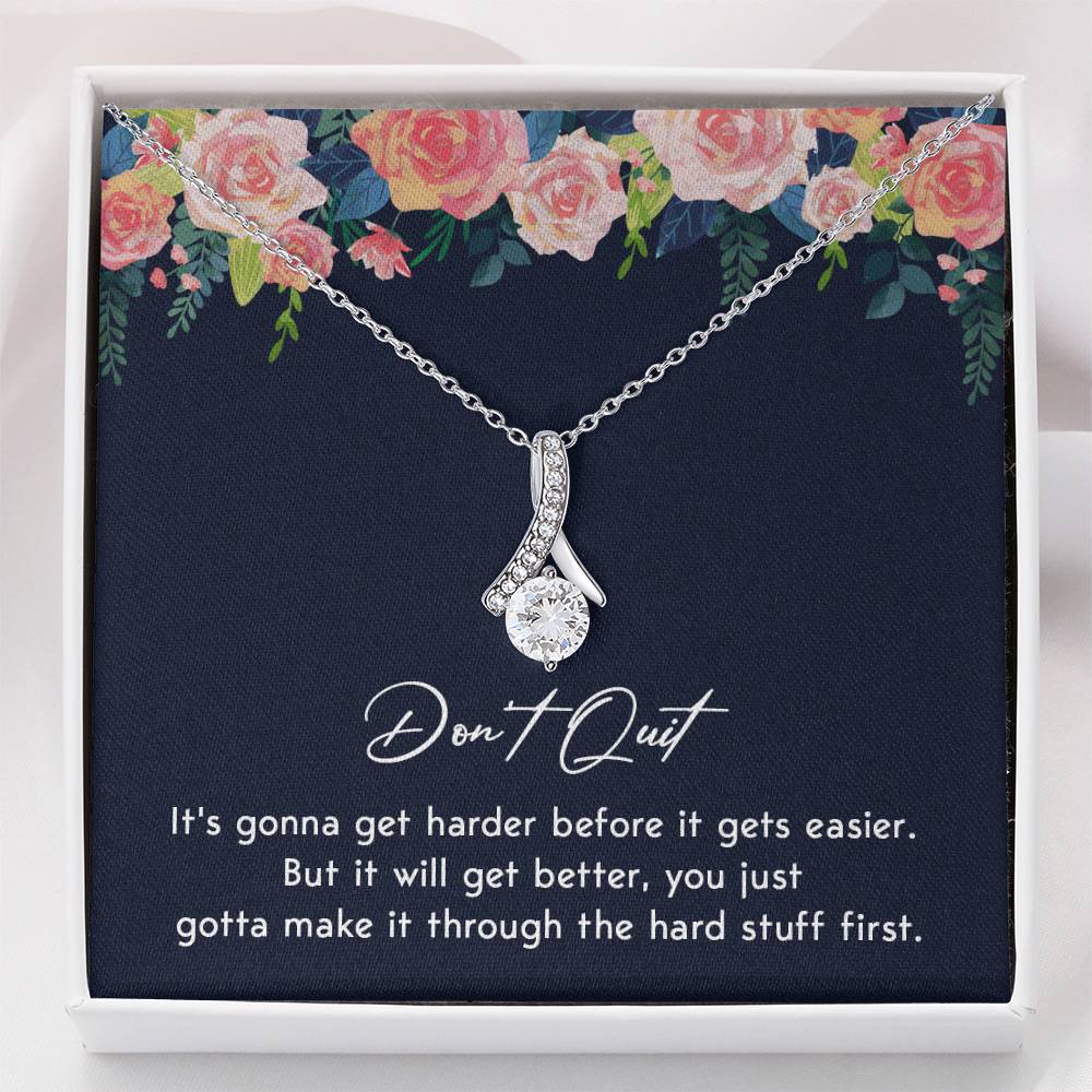 Don't Quit Meaningful Gift Don't Quit Necklace Supportive Gift You Are Strong Necklace Cancer Survivor Jewelry Stronger Necklace Braver Necklace Breast Cancer Necklace For Soulmate Motivational Jewelry Emotional Connection Necklace Never Give Up Necklace