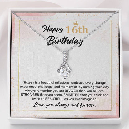 16th Birthday Necklace Gift with Meaningful Message