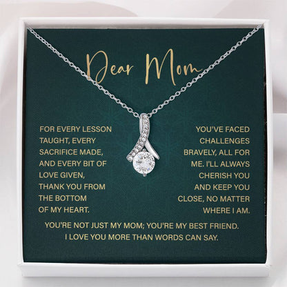 Dear Mom Mother’s Day Necklace From Daughter/son Special Birthday Jewelry For Mother Best Anniversary Necklace Gift Thoughtful Christmas Gift Just Because Necklace Gift Heart-shaped Jewelry Sentimental Necklace With Message Card