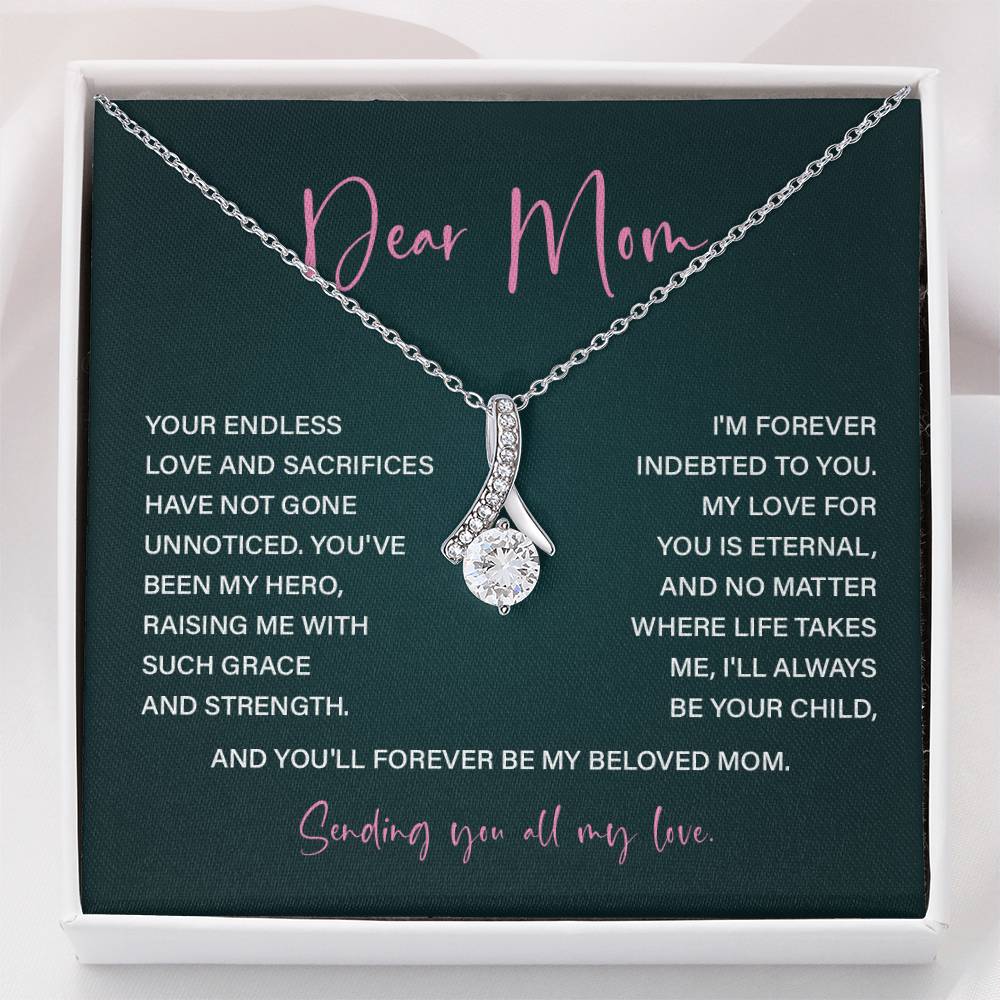 Dear Mom Mother’s Day Necklace For Mom Sentimental Birthday Gift Sentimental Anniversary Gift Christmas Jewelry Gift Best Thank You Gift  Special Necklace Jewelry Gift With Message Card