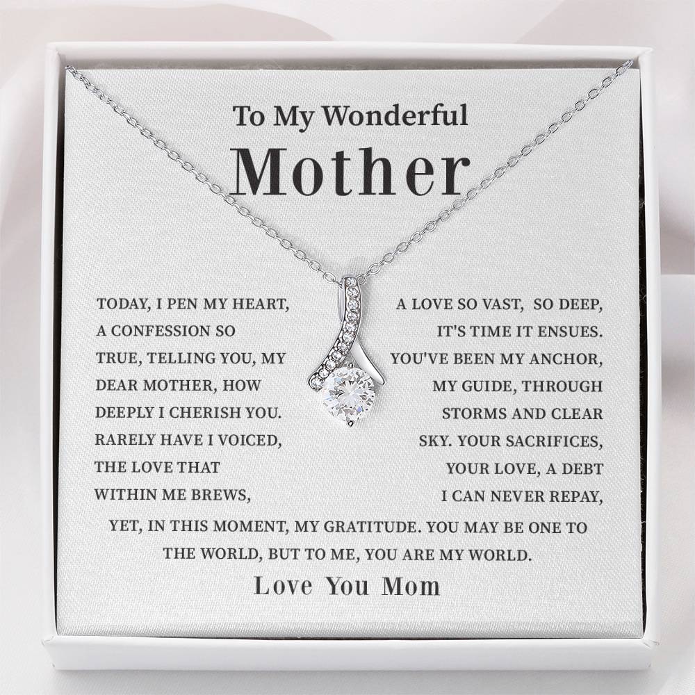 To My Wonderful Mother Love You Forever Mom Necklace Wonderful Mother Necklace Gift Unique Gift For Mother-child Bond Meaningful Gift For Mom Special Occasion Gift For Mom Unique Family Bond Necklace Spiritual Bond With Mom Necklace