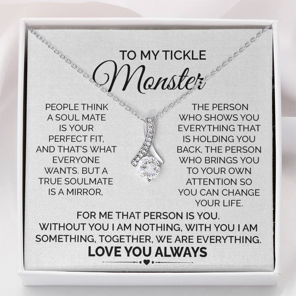 Tickle Monster Necklace Gift with Love Note
