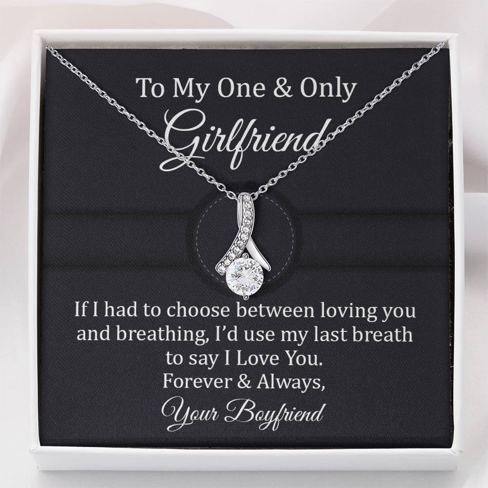 Girlfriend Necklace Gift with Romantic Quote from Him