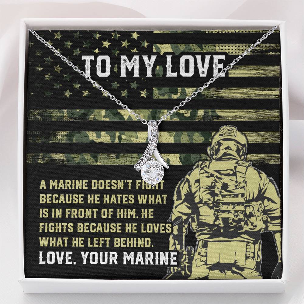 Marine Necklace Gift to Love with Patriotic Message