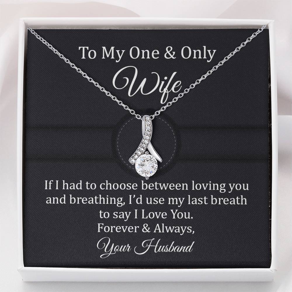 Wife Necklace Gift from Husband with Romantic Quote
