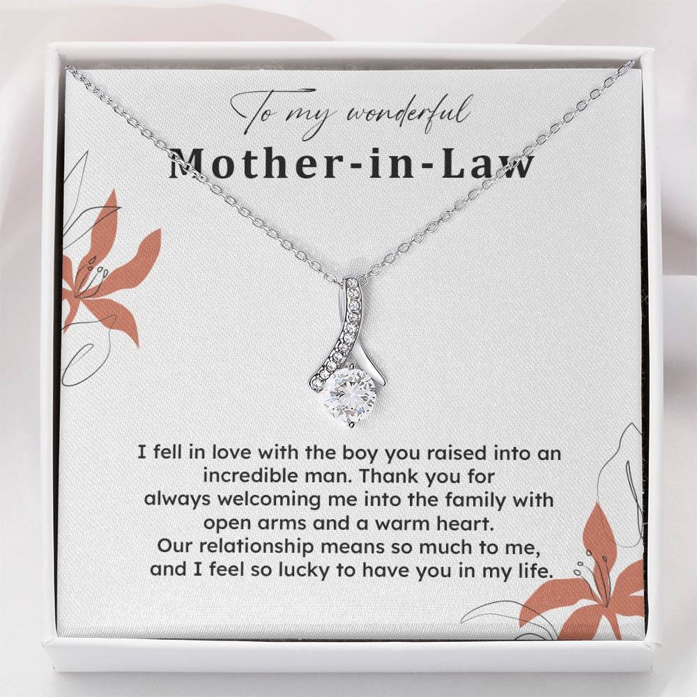 To My Wonderful Mother-in-law Necklace Mother-in-law Necklace Gift Thank You Gift For Mother-in-law Sentimental Mother-in-law Jewelry Jewelry For Mother-in-law Emotional Gift For Mother-in-law Meaningful Gift For Mother-in-law Mother Sentimental Jewelry