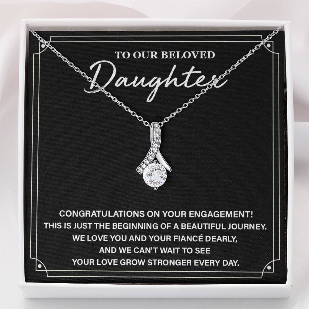 To Our Beloved Daughter Daughter Engagement Necklace Sentimental Gift For Daughter’s Engagement Jewelry Gift For Daughter’s Engagement Daughter’s Special Day Necklace Emotional Engagement Gift For Daughter Wedding Journey Gift For Daughter