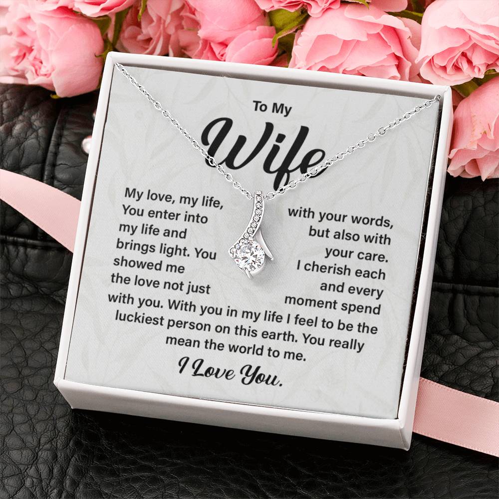 Wife Necklace Gift with Love Message Card