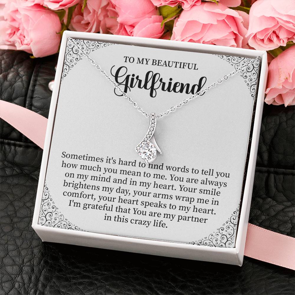 Girlfriend Necklace Gift with Heartfelt Message Card