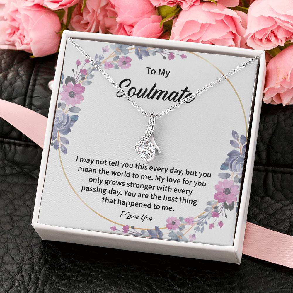 Soulmate Necklace Gift for Her – Love Message Card