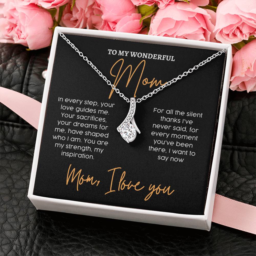 Mom Pendant Necklace Gift from Daughter or Son
