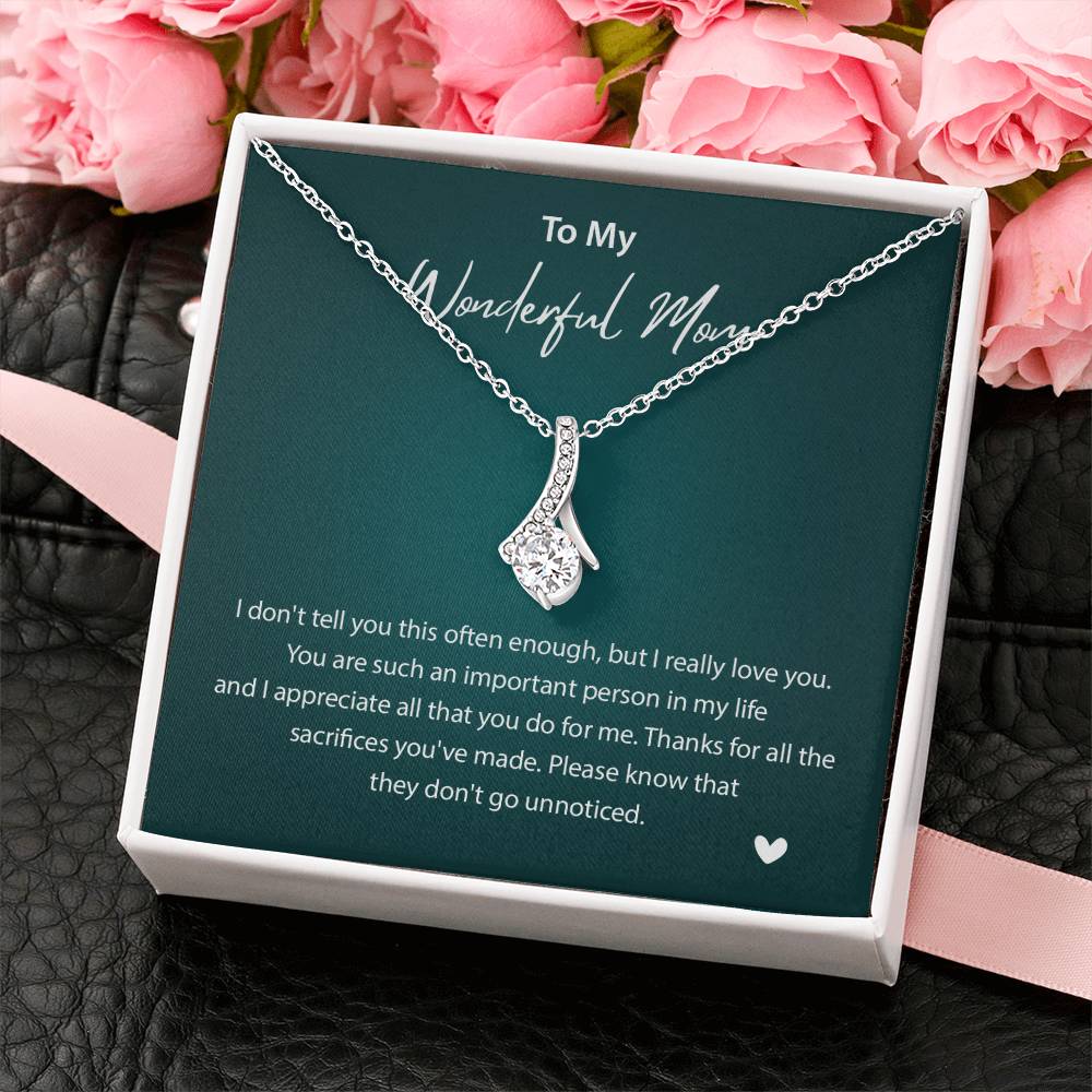 To My Wonderful Mom Wonderful Mom Necklace Gift Unique Gift For Mother-child Bond Unique Gift For Mother-child Bond Necklace For Family Bond Thoughtful Gift For Mother-child Bond Spiritual Bond With Mom Necklace Spiritual Bond With Mom Necklace